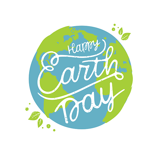 Happy Earth Day handwritten letteringwith the globe. Happy Earth Day  typography vector design for greeting cards and poster. Design template celebration. Vector illustration.